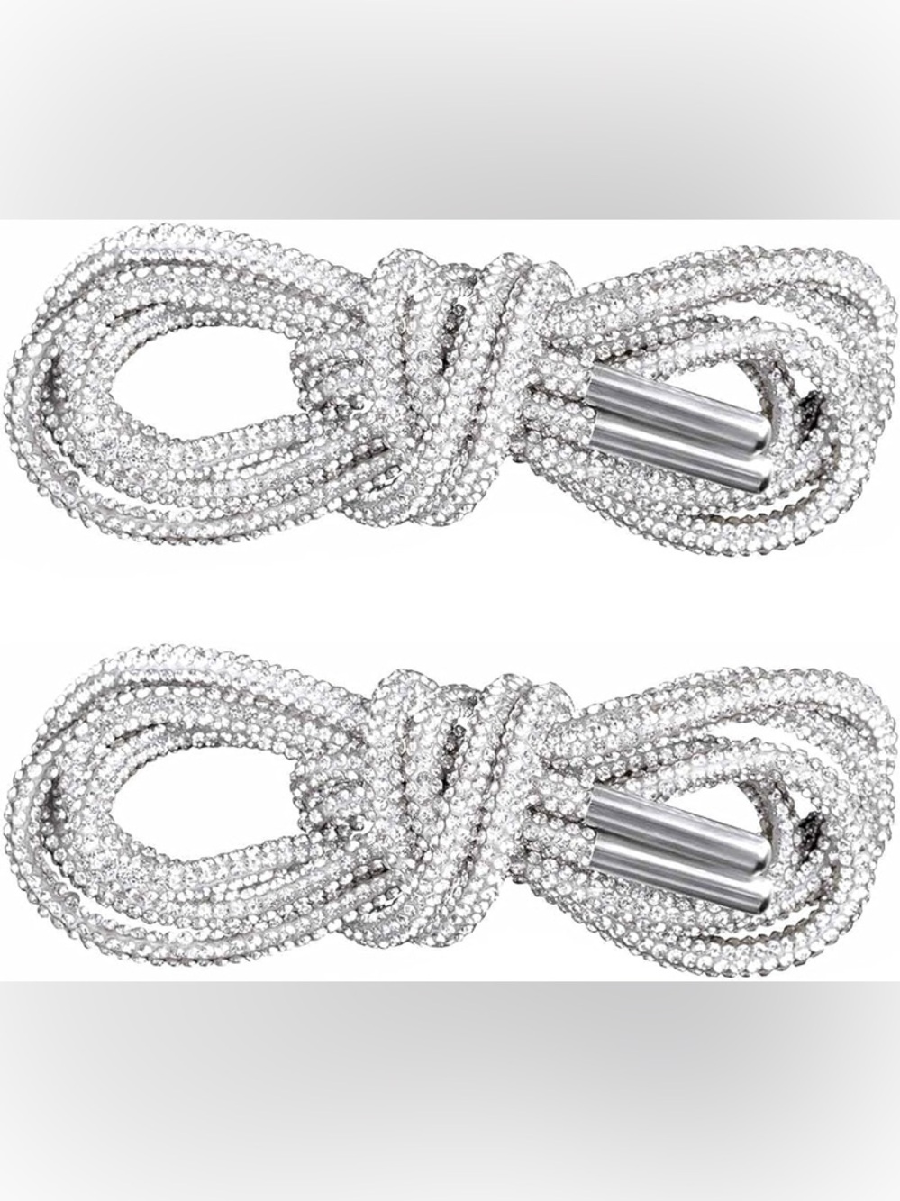 🆕 1 Pair Rhinestone Shoelaces Round Glitter Crystal Bling Diamond Strings